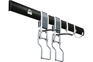 Borgen Bike Wall Mount - Bike Rack Garage - Expandable Bike Storage Solution with Steplessly Adjustable Bike Hooks and Hooks for Accessories