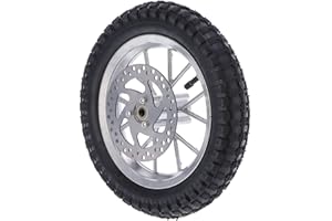 AMONIDA 12,5 X 2,75 Zoll Vorderradreifen und Felge, Gummireifen + Metallfelge Mini Pocket Bike Vorderrad, für 47 Cc 49 Cc 2-Takt Mini Dirt Bike (B (silber))