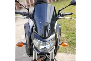 Lorababer Motorcycle Motorbike Sport MT07 FZ07 Windshield Windscreen Shield Screen with Mounting Bracket Protector Deflecr for 2018-2019 Yamaha MT FZ 07 MT-07 18 19 (Smoke)