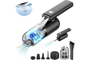 HABOWN Handstaubsauger Akku, 3 in 1 Handstaubsauger mit LED Licht, Absaugung & Gebläse, Mini Staubsauger, Kabelloser Handstaubsauger USB aufladbar mit Waschbarer Filter für den Auto, Haus, Küche, Schwarz