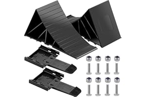TRAHOO Cale de Roue Plastique avec poignée Jeu de 2 pièces - Support 1600 kg - Cales de Frein pour Remorque et Caravane/Camping-Car (Noir)