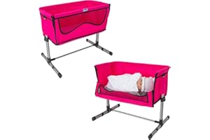 HTI Chicco Junior Next2You Bedside Pink Cot | Fold-Down Crib Toy | Adjustable Dolls Bedside Nursery Cot | Dolls Pushchair & Pram Toy Accessories | Kids Doll Playset for Girls | Ages 3+