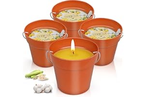 AOTTOM Citronella Candles Outdoors Large, 4x200g Natural Soy Citronella Candle Set for Garden,180 Hours Long Burn Portable Lemongrass Garden Candles for Outdoors Indoors BBQ Camping Patio Summer Gift