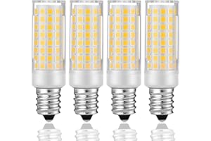 KUNKA E12 LED Birne 5W-50W E12 Halogen Glühbirne äquivalent AC220V-240V für Kühlschrank, Dunstabzugshaube, Nähmaschine, Tischlampen, Hängelampen, Wandlampen, Deckenlampen Unbekannt (Warmweiss 3000k, 4Stück)
