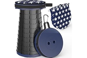 ‎ALEVMOOM ALEVMOOM Klapphocker,Teleskophocker mit Kissen Karabiner und Tragetasche,Einfach und Tragbar,Camping-Hocker,für Grill,Angeln,Wandern, Garten,Maximale Tragfähigkeit von 200kg