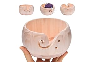 luckything Knitting Bowl, Bamboo Yarn Bowl, Yarn Storage Bowl, Halter, Handstanding, Wool Bowl for Yarn Strands, Crochet Hooks, Knitting Needles and Other Small Accessories