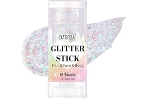 Prreal Stick de paillettes pour le corps, maquillage gel brillant pour le visage, paillettes capillaires holographiques, paillettes de sirène pour maquillage, tenues de rave pour femmes, bâton de