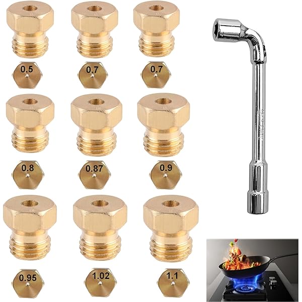 COYUN Lot De 5 Gicleur Gaz Butane, 1×0.4mm, 1×0.75mm, 1×0.8mm