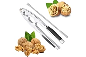 Amebleak Schiaccianoci,Schiaccianoci Antiscivolo,Schiaccianoci in Metallo,Noce Cracker,Pinze per Noci,Acciaio Inox Schiaccianoci, Schiaccianoci Multifunzione per Noci,MandorleNocciole,Frutti di Mare