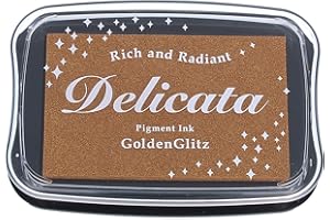 Tsukineko Golden Glitz Delicata Anlaufbeständiges Stempelkissen, Synthetic Material, 9.4 x 7.6 x 1.8 cm, Gold