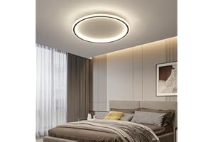 MIKERU Modern Round Ceiling Light, Warm White Bathroom Ceiling Lamp, 5cm Thick & 40cm Dia Ceiling Flush Mount Light for Living Room, Study Room, Bedroom