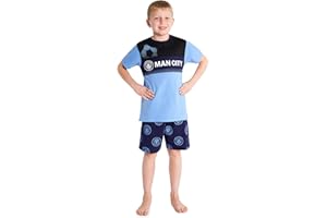 Manchester City FC Piżama chłopięca krótka, zestaw piżamowy, koszulka i szorty do spania