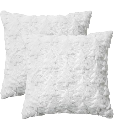 NIULAA Set da 2 Fodere per Cuscini 50x50 Bianco in Velluto di Lana Peluche Fodera Cuscino Decorativo Boho Ricamato in Pelliccia Copricuscini Quadrata Lusso per Divano Soggiorno