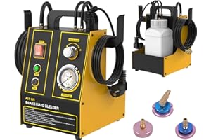 MOTOCOCHE 220V Purgador Frenos Coche Eléctrico 0.7~2.5 Bar Sangrador Liquido Frenos Herramientas Automotrices Sangrado Sistema Frenos con 3 Adaptadores Compatible con Mayoría de Los Vehículos