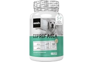 ANIMIGO Coprofagia para Perros 120 Comprimidos Sabor Pollo con Probióticos - Previene Ingesta de Heces y Refresca el Aliento, con Enzimas y Probióticos para Perros Que Protegen y Ayudan a la Digestión