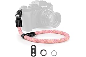 VOVMOEYA Rope Camera Wrist Strap,Camera Hand Strap Sony A6400 A6000 A7 IV Fujifilm X100V Nikon Zf Z30 Canon EOS R6 R7 R8 R10 Camera Wrist Straps for dslr(Camo Pink)