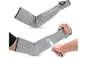 AGATIGE 45cm/17.71in Arm Protection Sleeve, Protective Arm Sleeves Anti Abrasion Anti Scratches Anti Bite Arm Wrist Protector Long Gloves, Cut Resistant Safety Arm Sleeves for Men Women