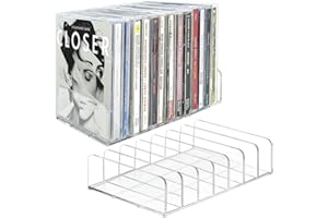 Niuny Durchsichtiger CD-Halter 2Stk CD-Aufbewahrungsregal Acryl CD-/DVD-Präsentationsregal DVD Ständer Kosmetik-Organizer CD-Organizer-Ständer CD-Tablett für Kassetten Spielekassetten Bücher Kosmetik