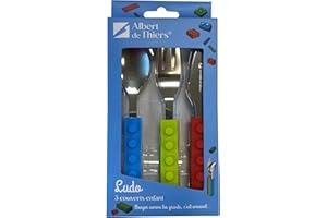 Barbacado - Couverts enfant emboitables et colorés : cuillère, fourchette, couteau. LUDO.