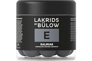 ‎LAKRIDS BY BÜLOW LAKRIDS BY BÜLOW - E - Salmiak - 125g - Dänische Gourmet Lakritz-Kugeln - Salmiak Lakritzkern umhüllt von Weißer Schokolade und einer knusprigen Zuckerhülle
