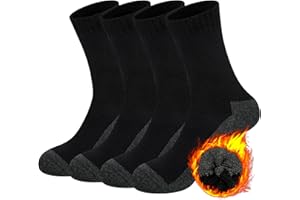 Beaulov 4 pary męskie skarpety z wełny merynosów zimowe ciepłe skarpety robocze na co dzień grube skarpety termiczne, skarpety turystyczne, skarpety narciarskie, skarpety sportowe na świeżym powietrzu