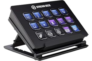 Elgato Stream Deck - Contrôleur de Création de contenus en Direct, 15 Touches LCD Personnalisables, Support Réglable, Windows 10 et macOS 10.13 ou Version Plus Récente Noir