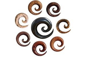 Fly Style Dehnspirale Expander Ohr Piercing aus verschiedene Holzarten