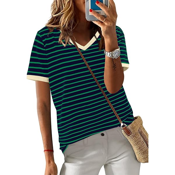 Camicia Donna VILA Viprisilla A Righe, Manica Corta Con Nodo – In Viscosa Sostenibile Lenzing Ecovero