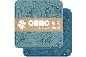 OHMO Licky Mats for Dogs and Cats 2Pcs, Lick Mats Space Star Easy Clean Pet Slow Feeder with Suction Cups, Licking Pad for Anxiety Relief and Boredom Reduction(Small)