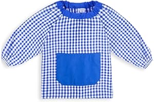 HOMYBABY® Babi Scuola Bambino - Vestaglia Scuola - Baby Ragazza - Facile da mettere e togliere - Tasca e Polsini Chiusi (Blue, 2-3 anni / 98 cm)