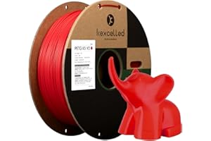 PETG Filamento 1,75mm kexcelled, Resistencia Química, Resistencia a Bajas Temperaturas, Filamento para Impresora 3D, Actualizar Carrete de Cartón +/- 0,03mm, Carrete de 1kg (2,2lbs), Rojo