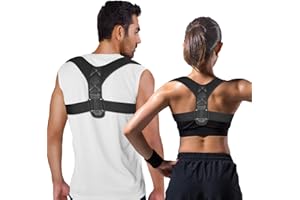 HADSOMUN Ceinture de correction du dos pour femmes et hommes : améliore la posture du bossu – Orthèse légère et réglable pour le haut du dos pour soulager les douleurs du cou, des épaules et du haut du