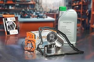 KITRONIC Druckspeicher Reparatursatz DQ200 für DSG, 7-Gang-Mechatronik Trockenkupplungsgetriebe 0AM kompatibel mit VW | Mit Dichtung & 1L Mechatronik Öl | YMZ111