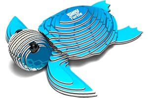 EUGY 650038 Schildkröte, 3D Tier-Puzzle für Kinder und Erwachsene zum Zusammenbauen, DIY Tierfigur, Bastelset ab 6 Jahren