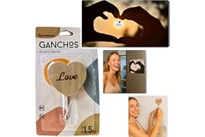 ESTHELAR SELECT Pack Amor: Gancho Colgador Adhesivo Love + Imán Decorativo “I Love You” – Regalo Romántico para Parejas – Sin Taladro – Para Nevera Dormitorio Armario Coche Casa Oficina Colgar Bolsos Toallas Collares