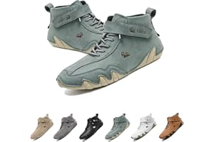 JXOPY Bottes hautes en cuir italien faites à la main, chaussures Beck imperméables, chaussures d'extérieur légères et antidérapantes for hommes for la randonnée, le camping et la conduite, bottes Chukka mon