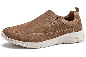 FRANK MULLY Mens Slip-On Loafers Comfortable Slip Resistant Walking Shoes Breathable Lightweight Work Shoe Black Casual Loafer Sneakers for Men