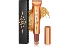 FOCUSUN Contouring Stick Contouring Creme, Bronzer Liquid Face Contour Pen, Highlighter Stick with Cushion Applicator, Silky Smooth Lightweight Blendable Matte Contour Beauty Wand for Face (06 Champagne Gold)