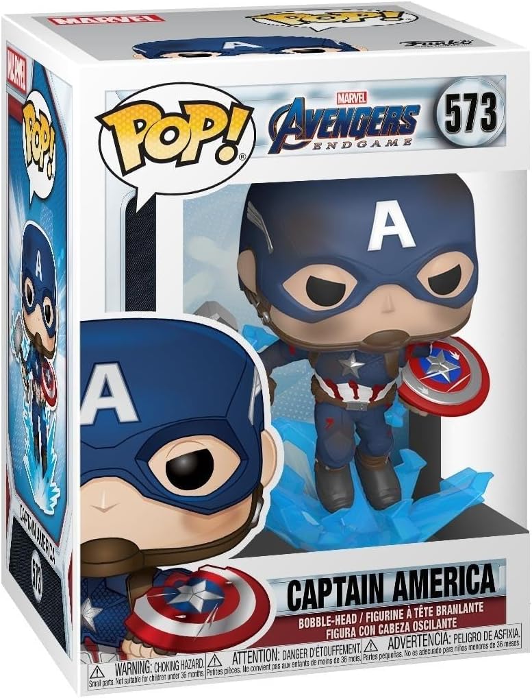 Funko Pop! Marvel: Avengers Endgame - Captain America with Broken Shield & Mjolnir - Figura de Vinilo Coleccionable - Idea de Regalo- Mercancia Oficial - Juguetes para Niños y Adultos