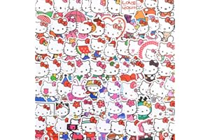 PAGASUS 50pcs Hello Ki_tty Pegatinas, Adhesivo para Computadora Portátil de Vinilo Impermeables Pegatinas para Automóvil Motocicleta Bicicleta Equipaje