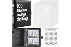 DLNXRUIS 100 Libretto Risparmio Soldi,A5 Envelope Savings Challenge,Libro Risparmio Soldi Pianificatore Di Budget Adatto Per Coppie, Ufficio, Casa E Scuola