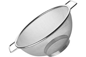 Fackelmann Colapasta 20 cm In Acciaio Inossidabile - Rete Fine Per Drenaggio Rapido - Versatile Per Quinoa, Cereali, Riso, Frutta, Verdura E Pasta - Design Funzionale Con Maniglie E Supporto