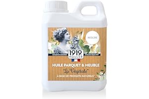 1919 BY MAULER - Huile Parquet & Meuble « La Végétale » - Incolore -1L - Protection tache & rayure - PV Contact Alimentaire