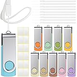 Chiavetta USB 16GB 10 Pezzi Uflatek 16 GB PenDrive Ruotare 16 Giga Chiavette USB 2.0 Metallo Unità Flash Drive Morandi Colori