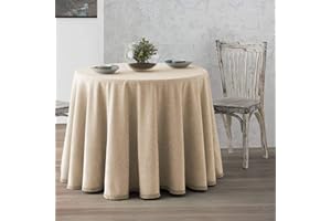 Lanovenanube Ropa o Falda Camilla, Enaguilla Redonda de Tejido Chenilla, Medida 110 cm diámetro, Color Marfil. Mantiene el Calor. Aspecto Aterciopelado y Tacto Muy Suave.