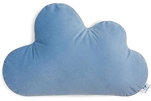 ‎PEPI MADE IN POLAND Wolken Kissen Kinder Kuschelkissen 35x55cm - Flauschiges Kuschelkissen - Handgenäht Kinder Kuschelkissen - Nicht Allergenem Silikongewebe Deko Kissen Kinderzimmer - Kuschelkissen Baby Jeans