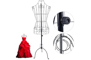 WEIGR Schneiderpuppe aus Metall Schaufensterpuppe Schneiderpuppe weiblich Damenbüste Kleiderständer Höhenverstellbar (140-170cm) als Dekobüste oder Kleiderständer zu verwenden