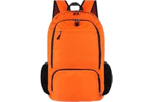 KAMEUN Foldable Backpack Lightweight, Waterproof Small Rucksack for Outdoor Sports, Water Resistant Backpack, Casual Daypack for Travelling Hiking