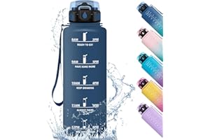 HoneyHolly Gourde sport 500/1000/1500ML étanche sans BPA, bouteille d'eau gazeuse Convient pour vélo, bouteille d'eau en plastique Tritan avec filtre, bouteille d'eau pour enfants, fitness