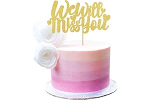 Blumomon 1Pcs Gold Glitter We Will Miss You Cake Topper for Job Change Retirement Graduation Party Cake Decorations
